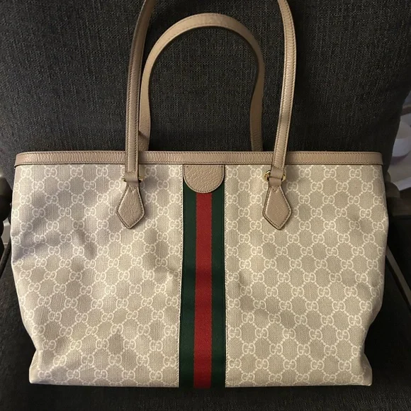 Gucci Ophidia Medium Tote Bag with Monogram Pattern - White - Picture 2 of 7